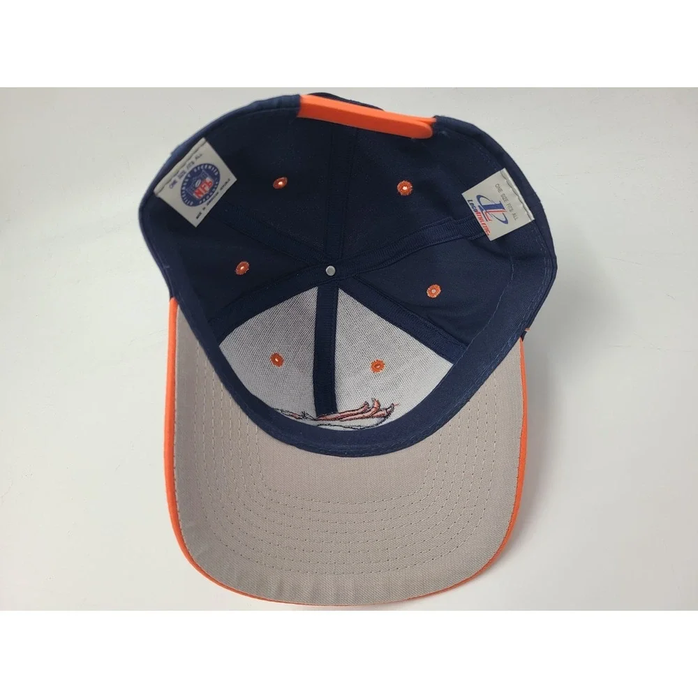 Vintage Denver Broncos Logo Athletic Snapback Hat Cap NFL‎ Football Blue Orange